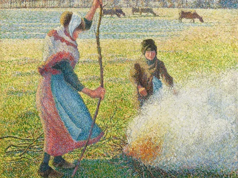 1830-Camille Pissarro - Contadina che accende il fuoco - Collezione Hasso Plattner, Museo Barberini, Potsdam